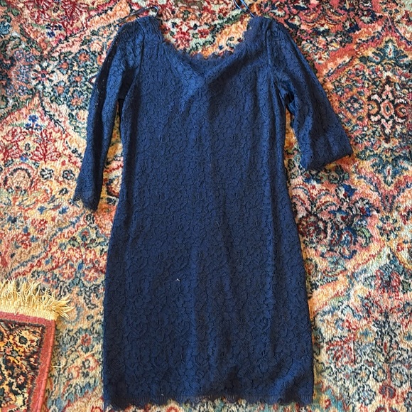 Navy lace Dianne von furstenberg dress size 12 - Picture 1 of 3